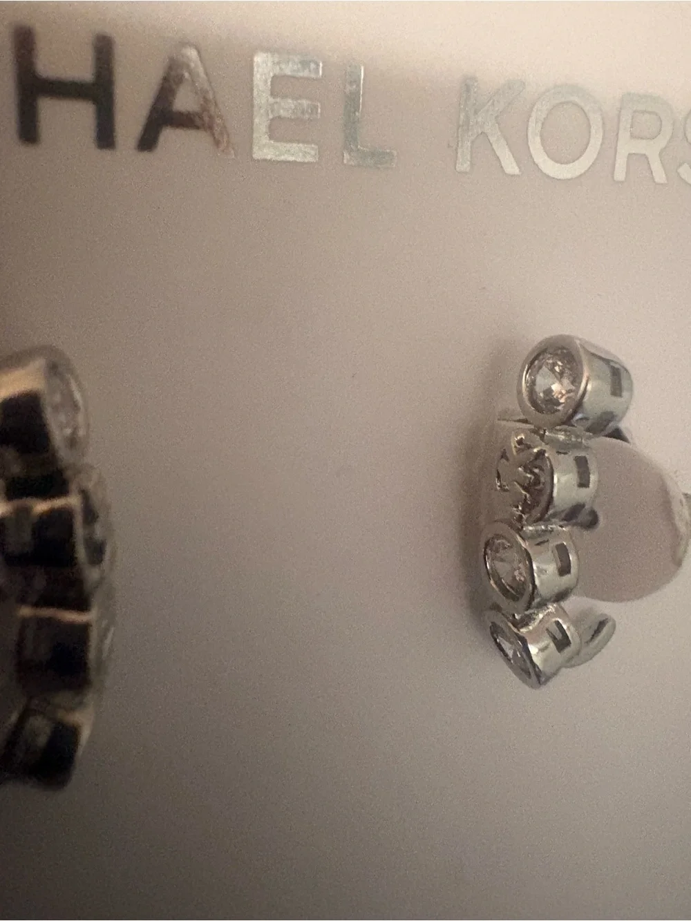 NEW Michael Kors Silver Crystal Earrings